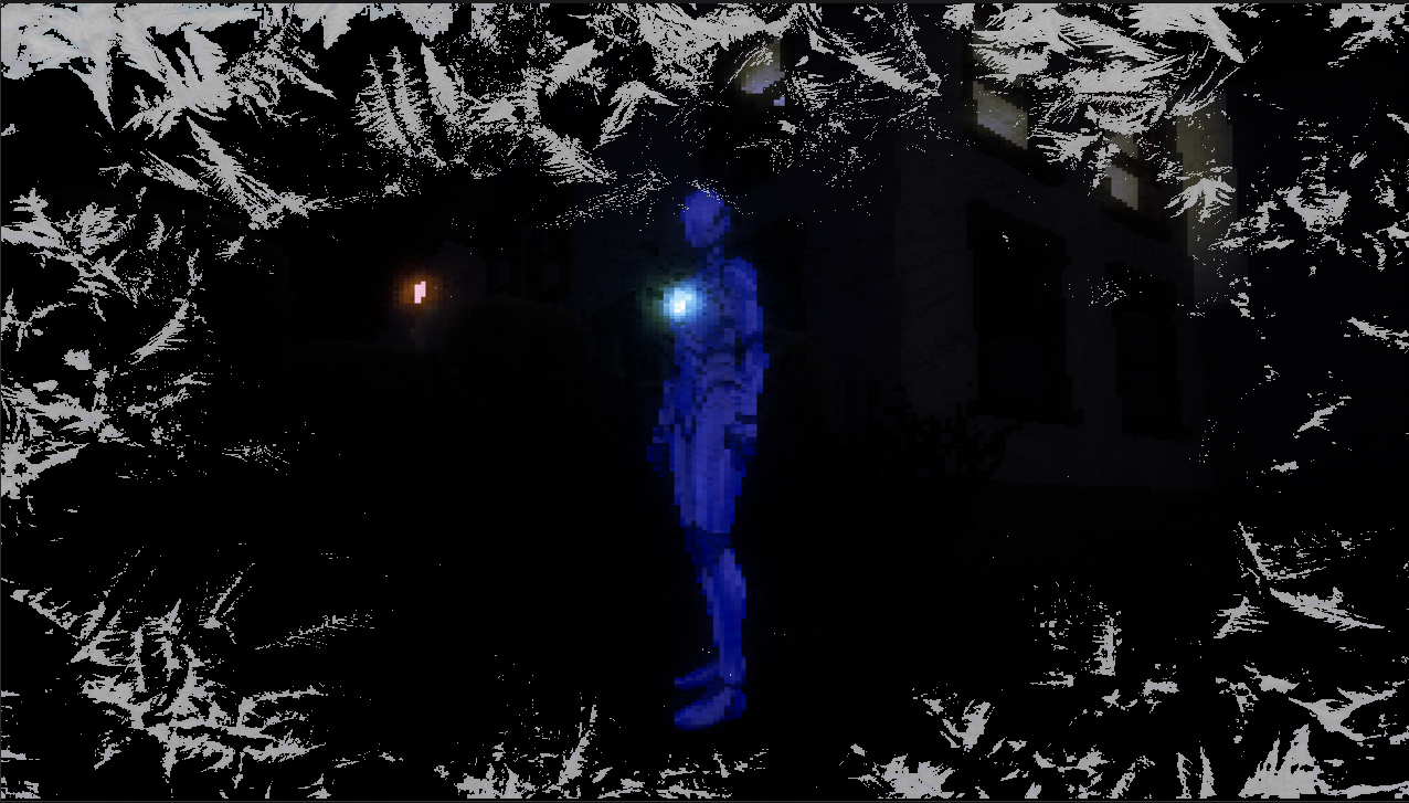 Frost on Screen with Blue Highlight