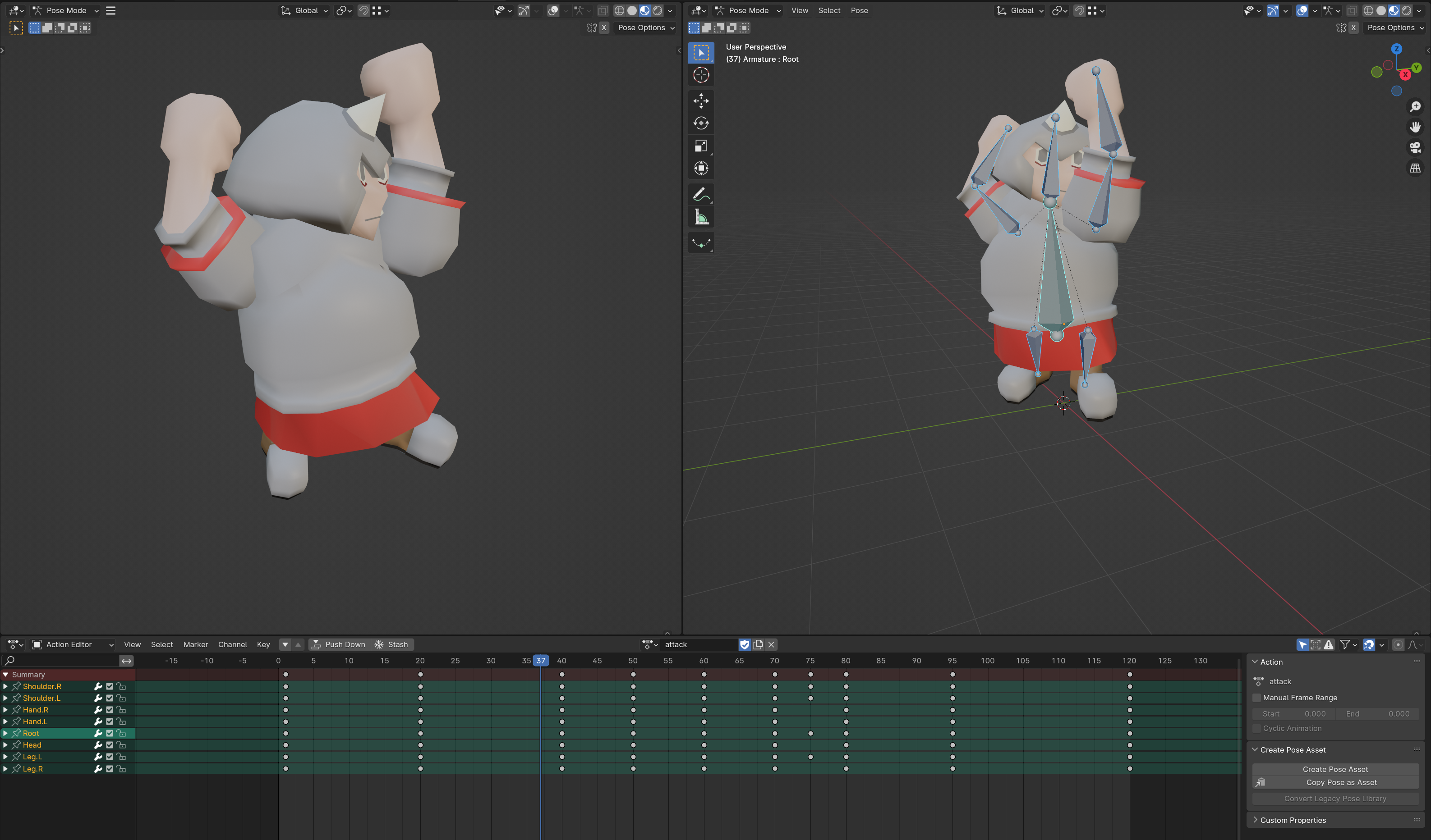In Blender animation